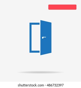  Door icon. Vector concept illustration for design.