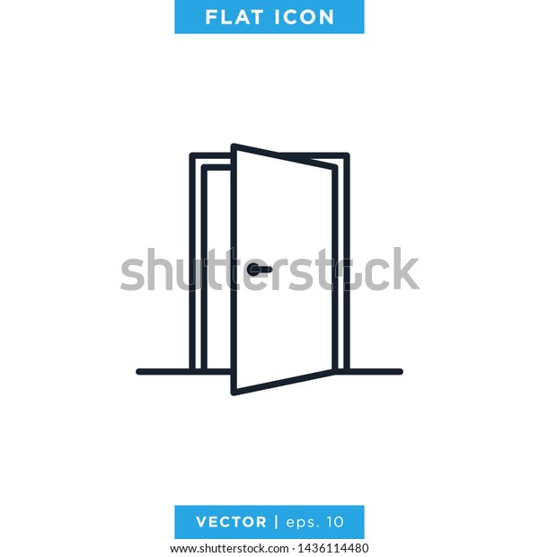 Door Icon Vector Design Template Stock Vector (Royalty Free) 1436114480 ...