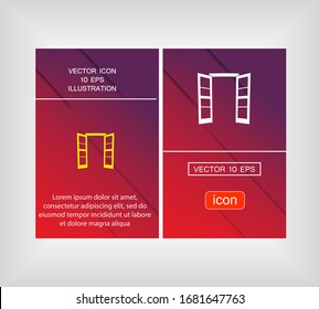 Icono de puerta. Vector Eps 10 . Diseño plano Lorem Ipsum