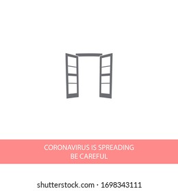 Icono de puerta. Vector Eps 10 . Diseño plano Lorem Ipsum