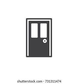 Door icon vector, filled flat sign, solid pictogram isolated on white. Symbol, logo illustration.