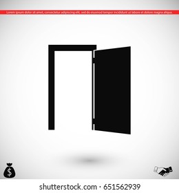 Door icon vector, flat design best vector icon