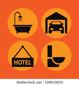 door icon. door vector icons set hotel, private garage, toilet and bathroom shower