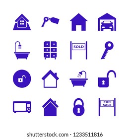 door icon. door vector icons set private garage, key tag, microwave and home