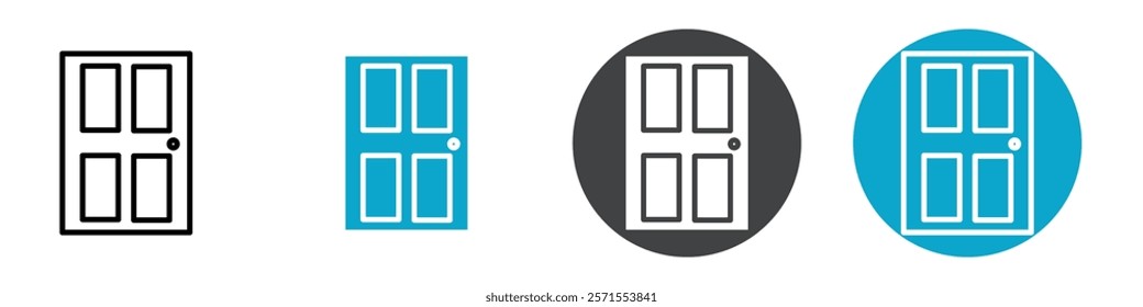 door icon Vector illustration in black