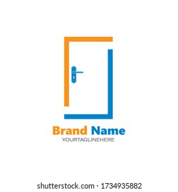 plantilla de diseño de ilustración vectorial de icono de puerta