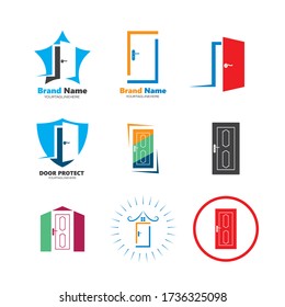 plantilla de diseño de ilustración vectorial de icono de puerta