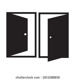 Diseño de la Ilustración del vector de iconos de la puerta. Estilo de moda, vector eps 10