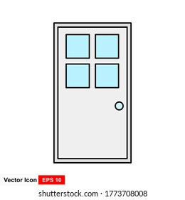 Door icon. Vector illustration in a flat design, isolated with background.