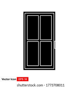 Door icon. Vector illustration in a flat design, isolated with background.