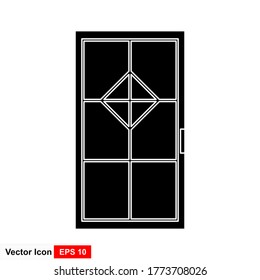 Door icon. Vector illustration in a flat design, isolated with background.