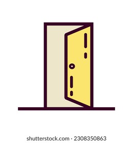 Ilustración del vector de iconos de la puerta. Icono de color lineal de la puerta