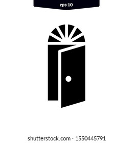 door icon vector illustration logo template for any apps and website. eps10