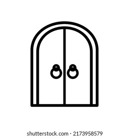 plantilla de logotipo de ilustración vectorial de icono de puerta para muchos fines. Aislado sobre fondo blanco.