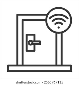 Door Icon Vector Illustration Outline Style