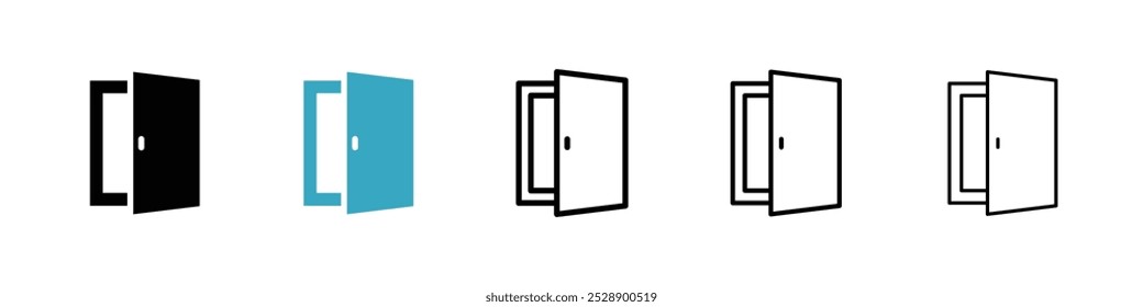 Door icon vector illustration set