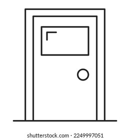 Door icon vector isolated. Line symbol of architectural element. Entrance to building. Simple design.