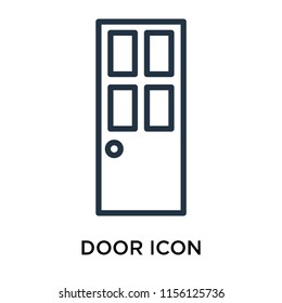 Door icon vector isolated on white background, Door transparent sign , line symbol or linear element design in outline style