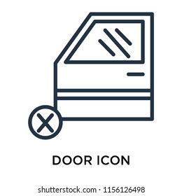 Door icon vector isolated on white background, Door transparent sign , line symbol or linear element design in outline style