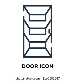 Door icon vector isolated on white background, Door transparent sign , line symbol or linear element design in outline style