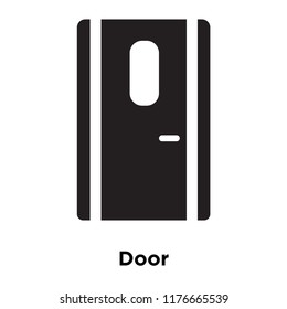 Door icon vector isolated on white background, logo concept of Door sign on transparent background, filled black symbol