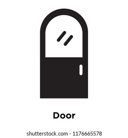 Door icon vector isolated on white background, logo concept of Door sign on transparent background, filled black symbol