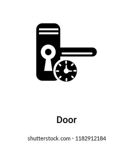 Door icon vector isolated on white background, logo concept of Door sign on transparent background, filled black symbol