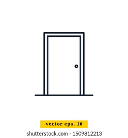 Door Icon Vector Logo Design Template