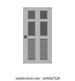 Door icon vector on white background. Silhouette vector design, illustration vector style.