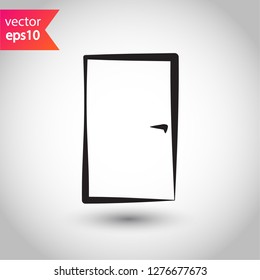 Door icon. Door vector sign. Linear icon. Flat symbol. Door line icon. 