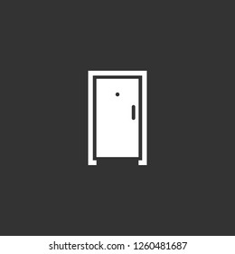 door icon vector. door sign on black background. door icon for web and app