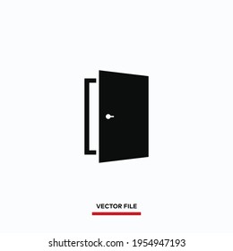 Door icon vector. Simple open sign