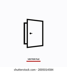 Door icon vector. Simple door sign