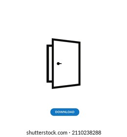 Vector de icono de puerta. Señal de puerta simple