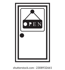 door icon vector template illustration logo design
