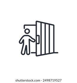 Door icon. vector.Editable stroke.linear style sign for use web design,logo.Symbol illustration.