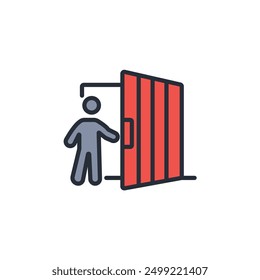 Door icon. vector.Editable stroke.linear style sign for use web design,logo.Symbol illustration.
