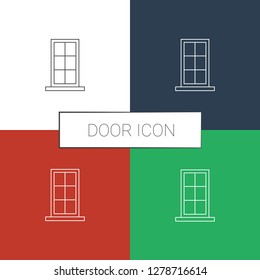 door icon white background. Editable line door icon from architecture. Trendy door icon for web and mobile.