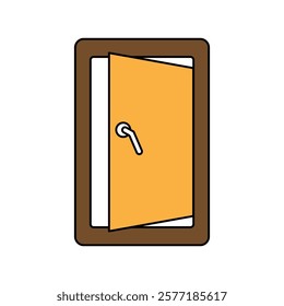 door icon with white background vector stock illustration