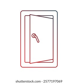 door icon with white background vector stock illustration