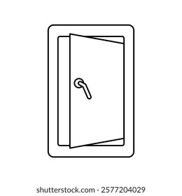 door icon with white background vector stock illustration