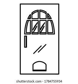 Door icon with a window. House icon - Vector