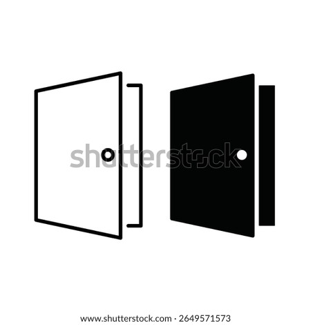 Door icons in black line and filled versions on a white background