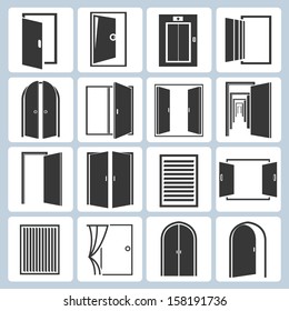 door icons set