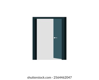 Door Icons Set. Open, Close, and Ajar Door. Doors Collection. Opened Entrance Set Flat Style. Door Icons Set in Flat Style, Open, Close, Entrance Door Collection, Stylish