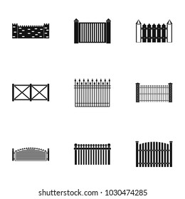 Door icons set. Simple set of 9 door vector icons for web isolated on white background