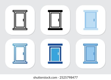 Iconos de puerta con varios estilos de diseño