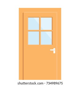 Door illustration. If you need some door for your artwork, it would be the better choice to time saving. Vector illustration. Flat style.
