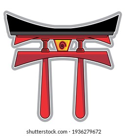 VECTOR DE IMAGEN DE PUERTA ENTRANDO EN EL ESTADO JAPONÉS DE ORACIONES.