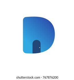 door initial D logo vector design icon